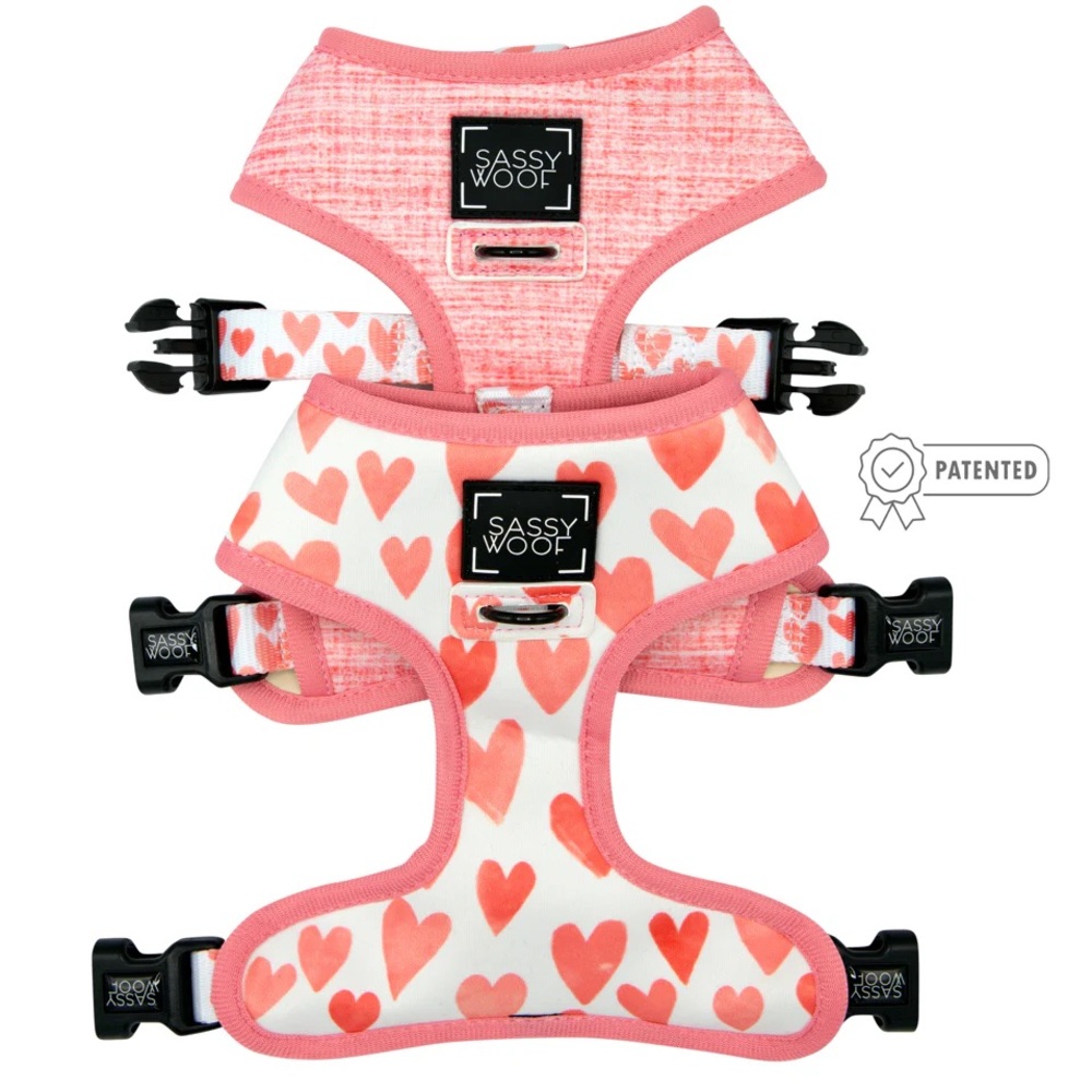 Sassy Woof Pink Heart Dog Harness